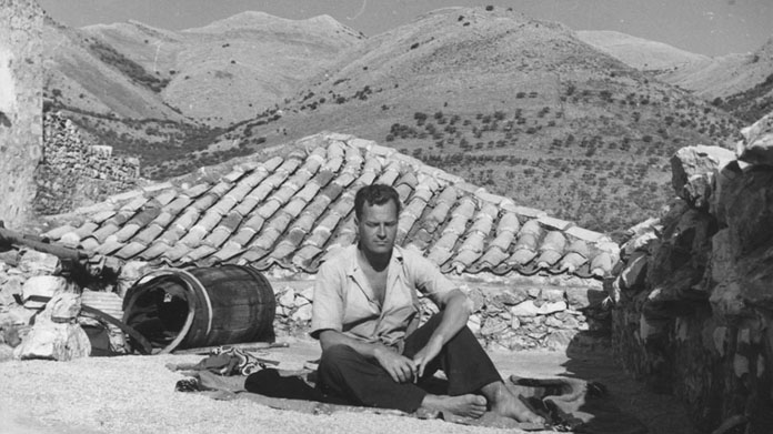 Patrick Leigh Fermor in Phlomochori, a village on the Mani peninsula, southern Peloponnese, Greece